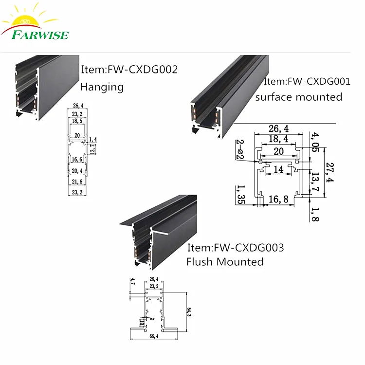 Mıknatıs LED raylı LED manyetik parça ışık fikstür için ray lambası