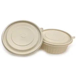 Good Quality Food Container Disposable 200ml 1 Compartment Round Cornstarch Bowl For Soup
