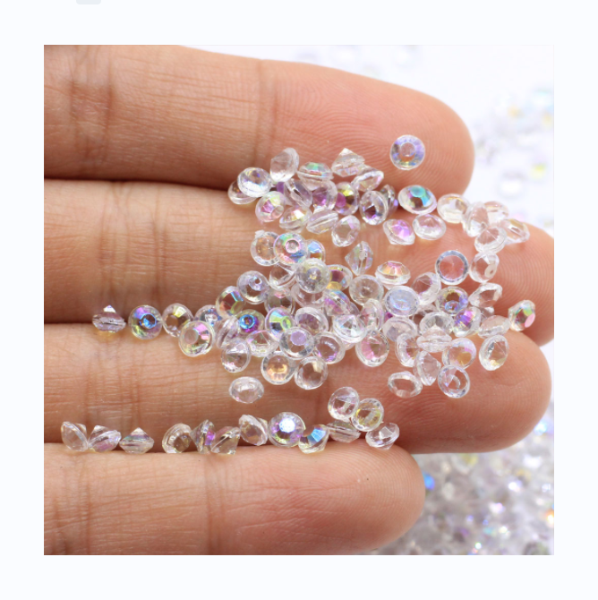 Shiny Clear 4mm Tiny Plastic Diamond Confetti Craft DIY