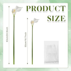 Flores Artificiales <span class=keywords><strong>de</strong></span> Lirio Blanco EVA para Decoración <span class=keywords><strong>de</strong></span> Pasteles, Lirios Calla Blancos Artificiales para Decoración <span class=keywords><strong>de</strong></span> Pasteles <span class=keywords><strong>de</strong></span> <span class=keywords><strong>Boda</strong></span> - Product Image 2