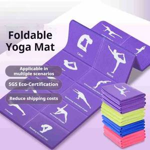 Tapis de <span class=keywords><strong>yoga</strong></span> professionnel pliable, épaissi, motif géométrique, rose clair, portable pour les étudiants, la sieste, la pause déjeuner et le massage - Product Image 3