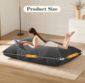 Fauteuil pouf géant 3 en 1 de qualité, convertible en lit, matelas, appartement, <span class=keywords><strong>chambre</strong></span> à coucher, salon, moderne, vente chaude - Product Image 2