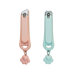 Coupe-ongles en acier inoxydable anti-éclaboussures motif dessin animé, pendentif patte de chat mignon, haute qualité, portable, pour femmes, pour le nail art - Product Image 5