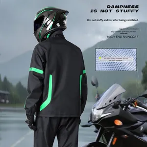 Combinaison imperméable pour motocycliste homme, veste et pantalon de pluie, vêtements de sécurité réfléchissants, imperméable intégral, vêtements de pluie pour livraisonurs - Product Image 2
