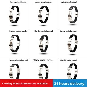 Pulseras de baloncesto, brazalete de metal de acero titanio negro brillante para fanáticos de James, <span class=keywords><strong>Kobe</strong></span>, Harden, Curry, pulseras deportivas - Product Image 2