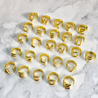 RTS — bague de couple en or plaqué avec lettre anglaise, minimaliste, bijoux pour hommes et femmes