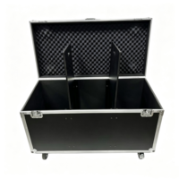 Valise de transport OEM empilable 120*60*60 cm à roulettes pour câbles, avec 2 panneaux réglables, 4 rainures encastrées et une poignée externe