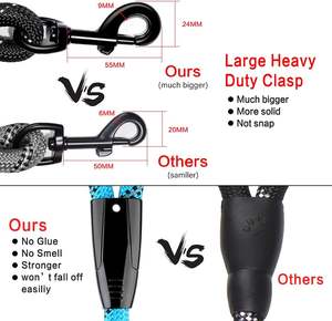 Correa táctica de nailon para mascotas, correa duradera para perros de viaje al aire libre con mango de EVA, suministros para mascotas para entrenamiento de cachorros, correr y caminar - Product Image 4