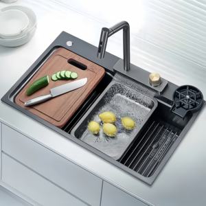 Matte Black Nano Stamped Sink 304 Stainless Steel Kitchen Sink Large Single Bowl Heavy Duty Anti <b>Scratch</b> - Product Image 1