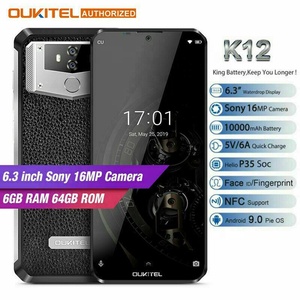 5V/6A carga rápida Smartphone <span class=keywords><strong>OUKITEL</strong></span> K12 6,3 'MTK6765 Octa-core 6GB + 64GB 10000mAh batería mejor calidad Android 9,0 4G móvil - Product Image 3