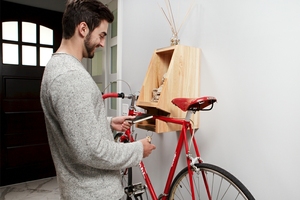 Nuovo Design <span class=keywords><strong>In</strong></span> <span class=keywords><strong>Legno</strong></span> Naturale della bici di montaggio a <span class=keywords><strong>parete</strong></span> rack - Product Image 5