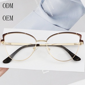 Của phụ nữ kim loại mạnh mẽ Cat Eye Kính <span class=keywords><strong>Frames</strong></span> in thiết kế chống bức xạ kim cương màu đỏ chất liệu hợp kim cho kính đọc sách - Product Image 3