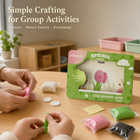 Kit d'artisanat en argile séchant à l'air écologique, fleur de tulipe 3D, cadre photo en papier 3D, ensemble de jouets éducatifs DIY