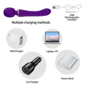 OEM/ODM recargable doble cabeza AV <span class=keywords><strong>Stick</strong></span> masturbador femenino fuerte vibración G-Spot estimulación del clítoris vibrador varita juguetes sexuales - Product Image 5