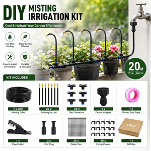 DIY Flexible Free Bending Misting Nozzle Kit Automatic Plastic Garden Spray System for Greenhouse Irrigation Cooling - Product Image 1