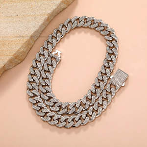Chaîne cubaine unisexe classique personnalisée de 14 mm à une seule rangée, style rappeur transfrontalier, mode euro-américaine, vente chaude - Product Image 2