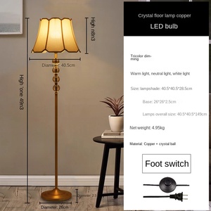 Lampadaire LED design moderne en acier inoxydable et cristal K9 pour l'éclairage d'ambiance du salon et de la chambre à coucher de l'hôtel - Product Image 6