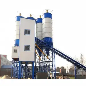 HZS90 twin shaft mixer tower concrete batching plant