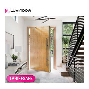 וילה מפוארת עץ מלא מודרני מנעול דלת חכם עם קישוט מעוטרת לכניסה הראשית - Product Image 1