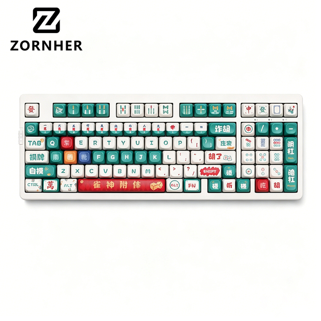 Zornher ZH980 Keyboard Mahjong Custom Mechanical Keyboard Hot Swappable Oem Switch Keyboard for PC and Office
