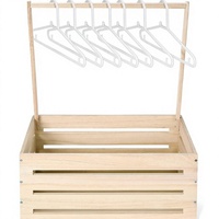 Caisse de rangement rectangulaire en bois avec poignée pour vêtements de bébé, panier cadeau, boîte de rangement nouveau-né garçon/fille (couleur bois)