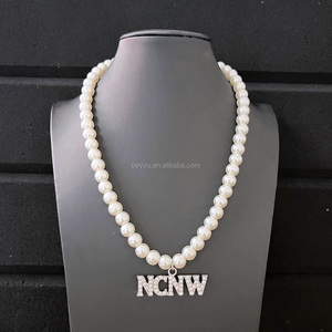 Mode personnalisée collier de perles fines Conseil national des femmes noires cristal lettre NCNW déclaration pendentif à breloque collier dames - Product Image 2