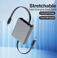 Cable de Datos Tipo-C a Tipo-C Retráctil con Logotipo Personalizado, Carcasa de Aluminio y PVC, 5A PD 60W, Conductor de Cobre Puro, para Auriculares de Computadora IOS
