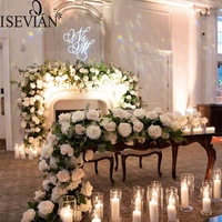 Chemin de table à pointes d'hortensia rose et blanche, décoration de mariage, fausse soie, couleur Beige, livraison gratuite