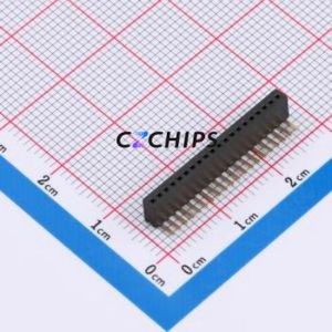 X1311FR-20-C43D24 Pin Socket Bent Lead Through Hole,P=1.27mm Connector 1x20P 1.27mm Square Hole Right Angle Insert - Product Image 1