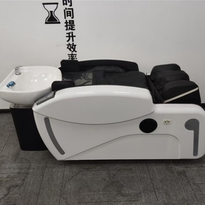 Kisen Fauteuil de lavage moderne de luxe blanc personnalisable avec logo, avec bac à shampoing et fonction de lavage de la nuque par fumigation pour salon de coiffure - Product Image 3
