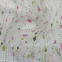 Tissu brodé de haute qualité en polyester avec paillettes, design le plus récent, pour robe