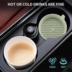 Sous-verre moderne et écologique réutilisable pour porte-gobelet de voiture, tapis antidérapant en silicone pour porte-boissons de véhicule, console auto étanche - Product Image 4
