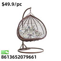 Chaise balançoire 1 place réglable en osier à bas prix en rotin macramé patio nid de plafond oeuf noir à bascule