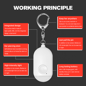 Anti Rape 130db Sos Emerge Personal Self <strong>Alarm</strong> Keychain Personal Safety <strong>Alarm</strong> Keychain For Women - Product Image 6