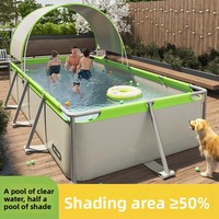 Neuer großer, nicht aufblasbarer, quadratischer PVC-Swimmingpool für den Außenbereich mit Sonnendach und Filter für den Hausgebrauch, für Kinder und Erwachsene, Großhandel