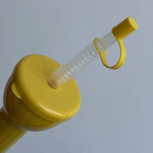 500/1000/1500ml Schattige Gele Eendjesbeker Aangepaste Logo Ontwerp Plastic Drankjes Slush Yard Beker Met Deksel en Rietje - Product Image 3