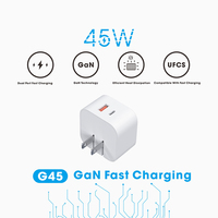 Portable GaN Usb Type c Qc3.0 téléphone portable ordinateur portable Mini 40w 45 w Pd double 45 w EU Us Pd45w 35w chargeur mural pour Macbook