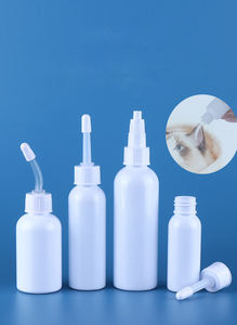 Bouteille de gouttes d'oreille ronde en plastique HDPE PE pour animaux de compagnie Tuyau en plastique compressible avec bout pointu Bouteille à bec souple pour le nettoyage des oreilles - Product Image 2