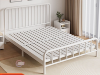 Lit en métal moderne, simple et réglable, personnalisable pour chambre à coucher, villa, hôtel, entrepôt, école - Tailles simple/double