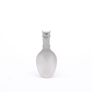 Cuillère, fourchette et couteau en titane ultralégers pliables, de qualité alimentaire, pour le camping, la pique-nique et les activités de plein air, avec manche sablé gris argenté - Product Image 5