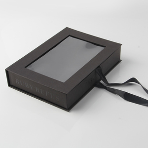 Vente <span class=keywords><strong>en</strong></span> gros de boîte-cadeau noire de luxe découpée fenêtre transparente PVC insertion fermeture magnétique présentoir à bijoux boîte d'emballage cadeau <span class=keywords><strong>en</strong></span> papier personnalisé - Product Image 3