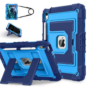 Funda Protectora Plana de Silicona para PC con Soporte <span class=keywords><strong>Invisible</strong></span> Plegable para iPad 10.ª Generación con Correa de Hombro de Nailon - Product Image 1