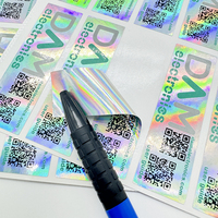 Autocollant d'étiquette en PVC imperméable à l'eau avec adhésif permanent, pour cadre photo, avec code QR, logo laser et design holographique, pour bougies