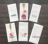 Couverts jetables imprimés avec logo personnalisé ensemble de coutellerie originale de nourriture occidentale en papier de pâte de bois couteau pliant de poche fourchette sans poussière