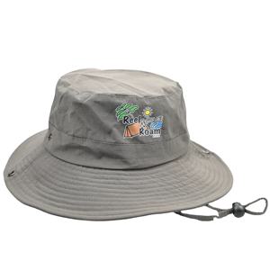 หมวกไนลอนปีกกว้างมีเชือกผูกสำหรับตกปลาโลโก้กลางแจ้งถ่ายเทความร้อนออกแบบได้เอง - Product Image 2