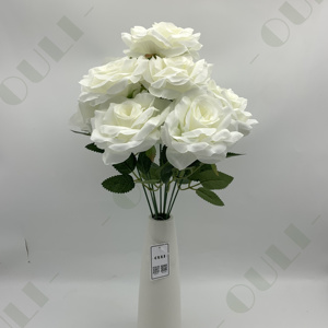 K-0130 Bán Buôn Thực Tế Giao Hàng Nhanh Chóng Bền 9-Đầu Lụa Rose Bun-Nhân Tạo Hoa Cho Bó Hoa Cưới - Product Image 2