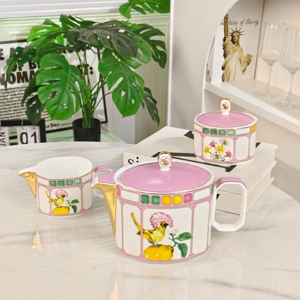 Flower Series Light Luxury European Style 15-Piece Bone China Eco-Friendly <b>Coffee</b> Set for Parties and Weddings - Product Image 4