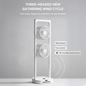 Nouveau <span class=keywords><strong>ventilateur</strong></span> de sol rechargeable à double tête, batterie 16000 mAh, 8 vitesses, minuterie, <span class=keywords><strong>silencieux</strong></span>, pliable, <span class=keywords><strong>pour</strong></span> <span class=keywords><strong>chambre</strong></span> et camping - Product Image 6