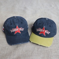 Casquette de baseball en coton délavé vintage brodée sur mesure OEM, visière vieillie, réglable, style snapback, Gorras, casquettes papa en jean à 6 panneaux