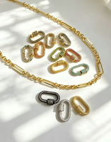 Fermoir à visser ovale micro-pavé CZ, fermoir en U plaqué or/or rose/bronzé/argent, fermoir Marla Aaron Lock